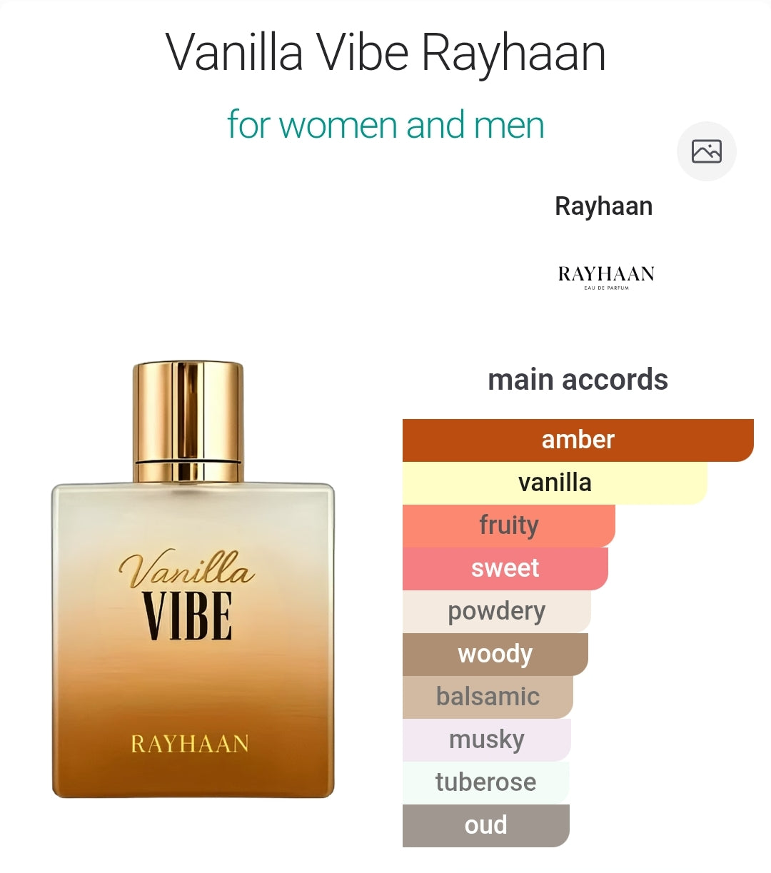 Rayhaan Vanilla Vibe 100 ML EDP