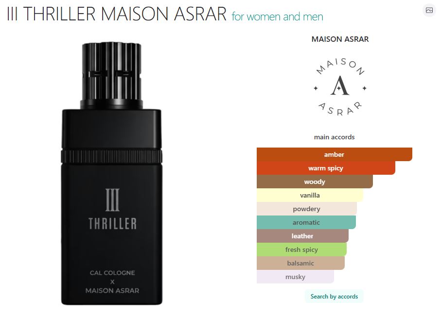 Maison Asrar
III THRILLER X Cal Cologne 100 ML Extrait De Parfum