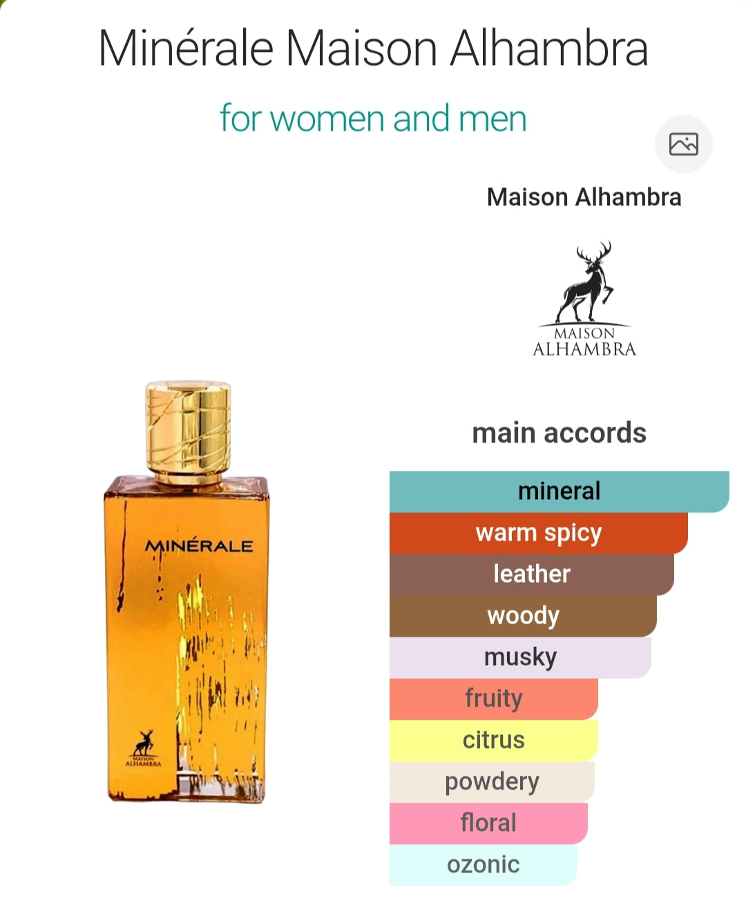 Minerale Gold Eau de Parfum Spray 100ml (3.4 oz) by Maison Alhambra