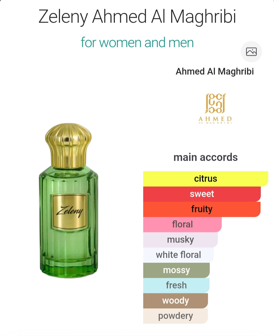 Zeleny 100ml edp By Ahmed Al Maghribi