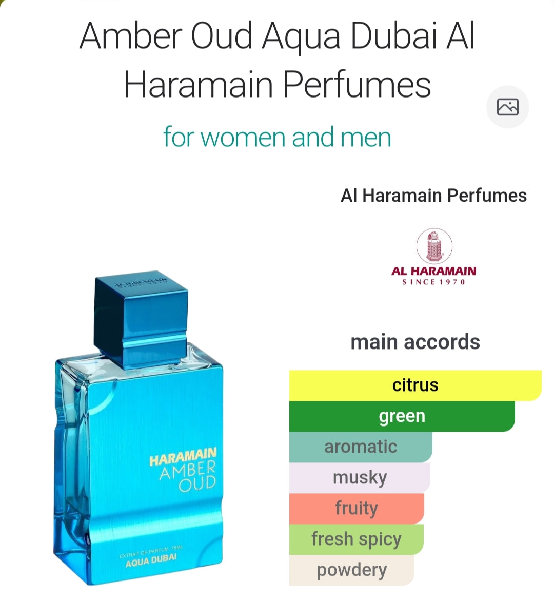 Al Haramain Amber Oud Aqua Dubai 100ML Extrait de parfum For Unisex