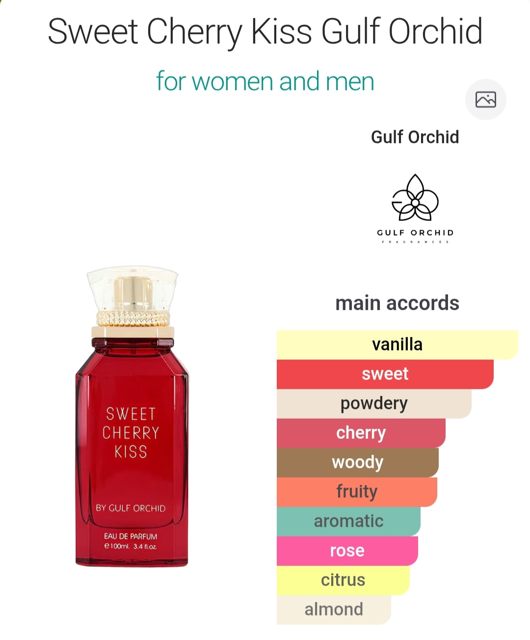 Sweet Cherry Kiss 100 ML Eau De Perfume By Gulf Orchid