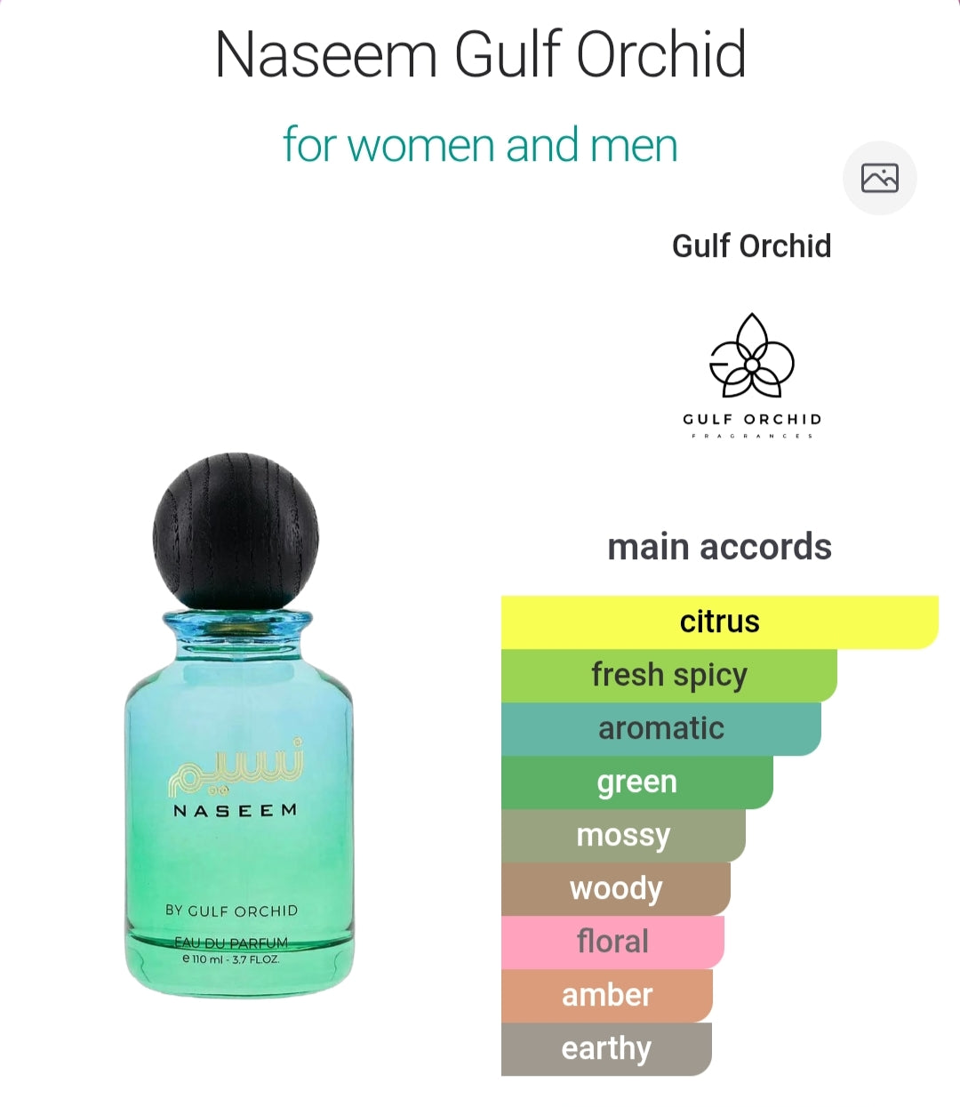 NASEEM 110 ML EDP by Gulf Orchid - Luxurious summer Fragrance for Lasting Impressions