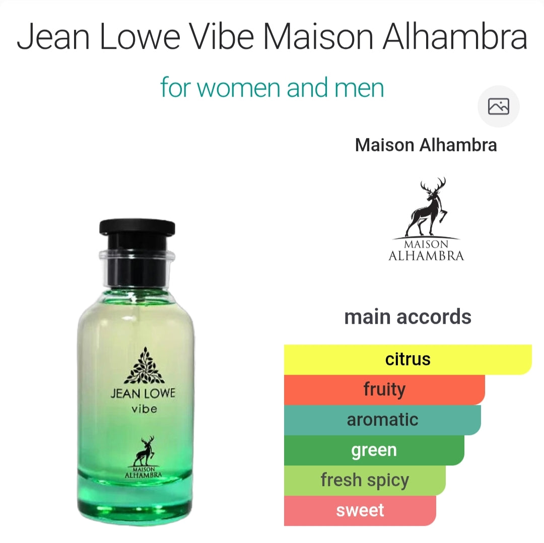 Jean Lowe Vibe 90 ML EDP By Maison Alhambra