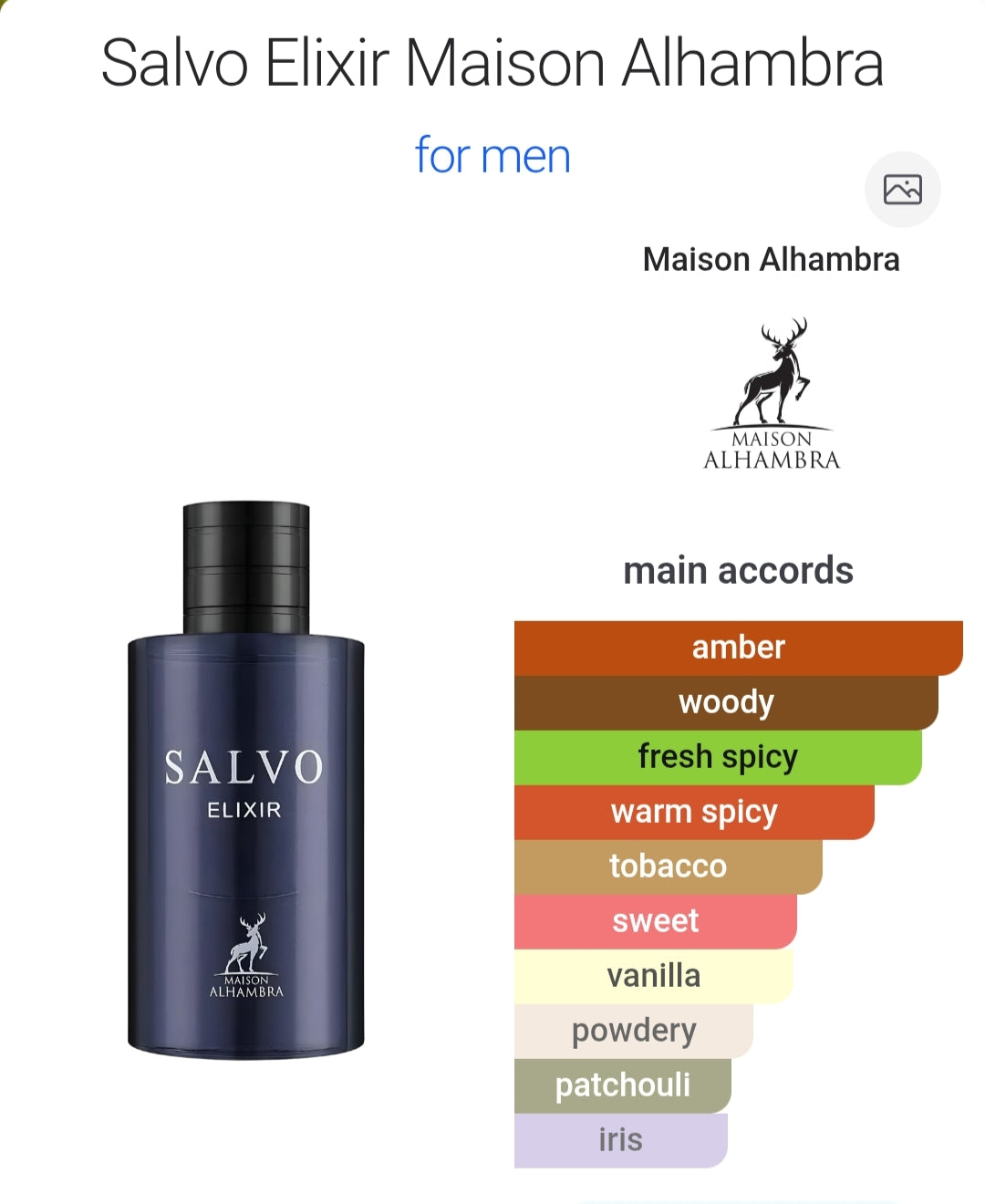 Salvo Elixir Perfume 60ml EDP Maison Alhambra