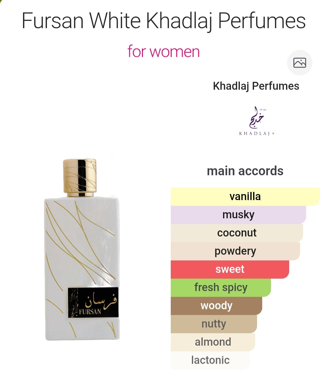 Khadlaj Fursan White 100 ML Eau De Perfume for Women