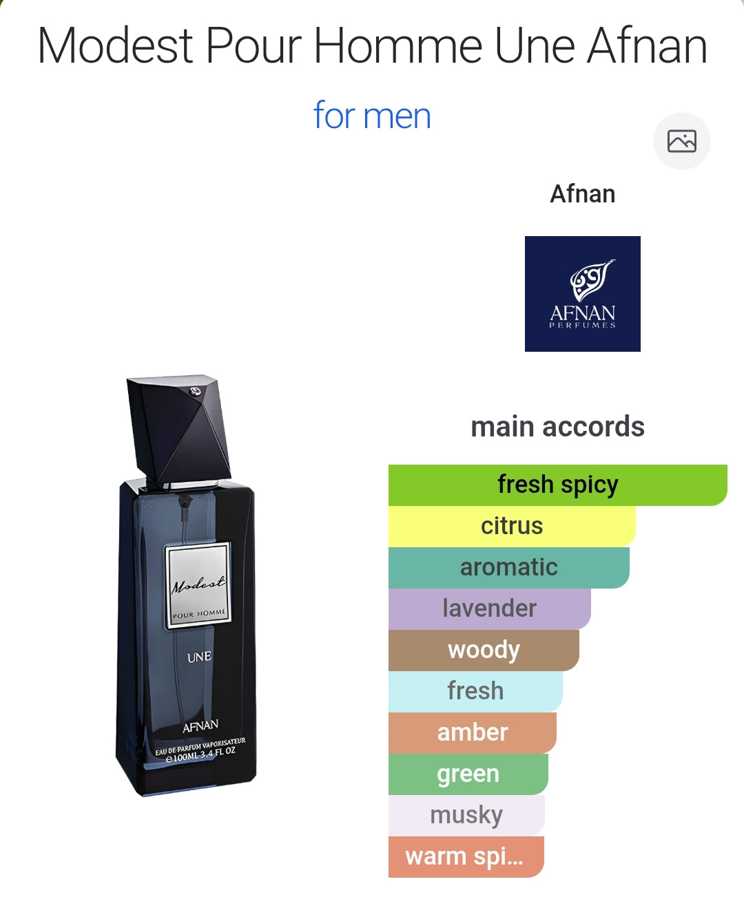Afnan Modest Une 100 ML EDP