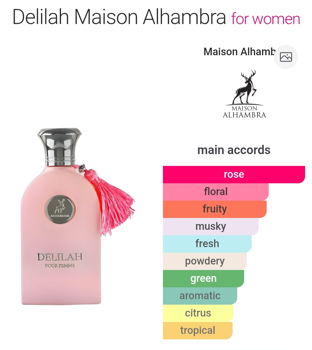 Delilah by Maison Alhambra Eau de Parfum Women