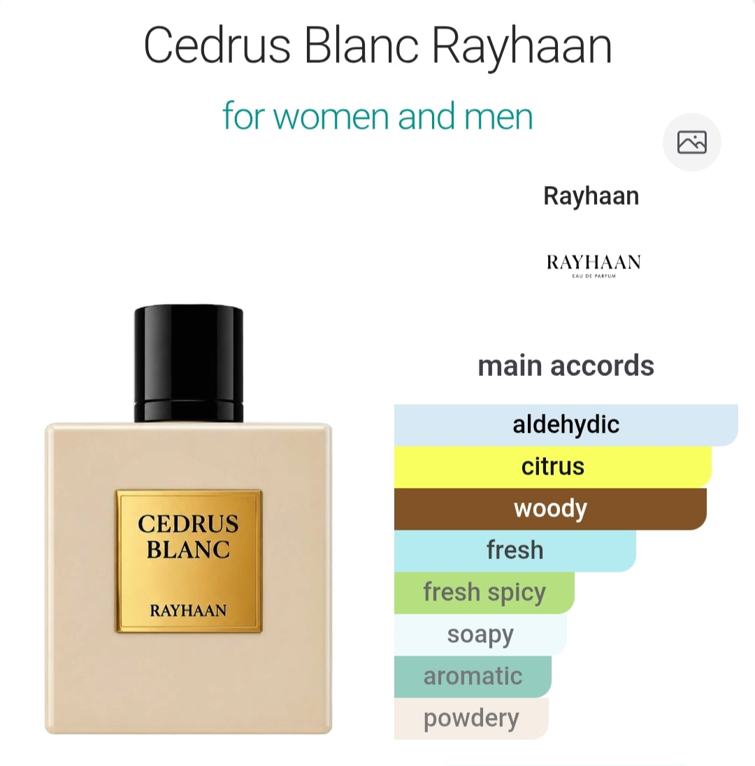 Rayhaan Cedrus Blanc 100 ML EDP