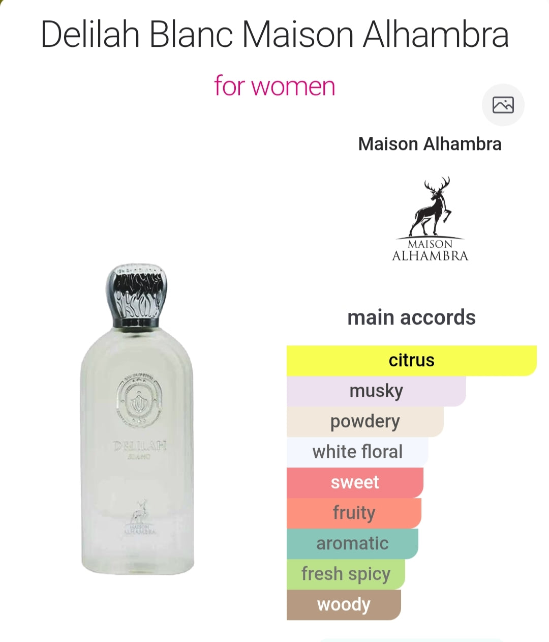 Delilah Blanc 100 ML EDP By Maison Alhambra