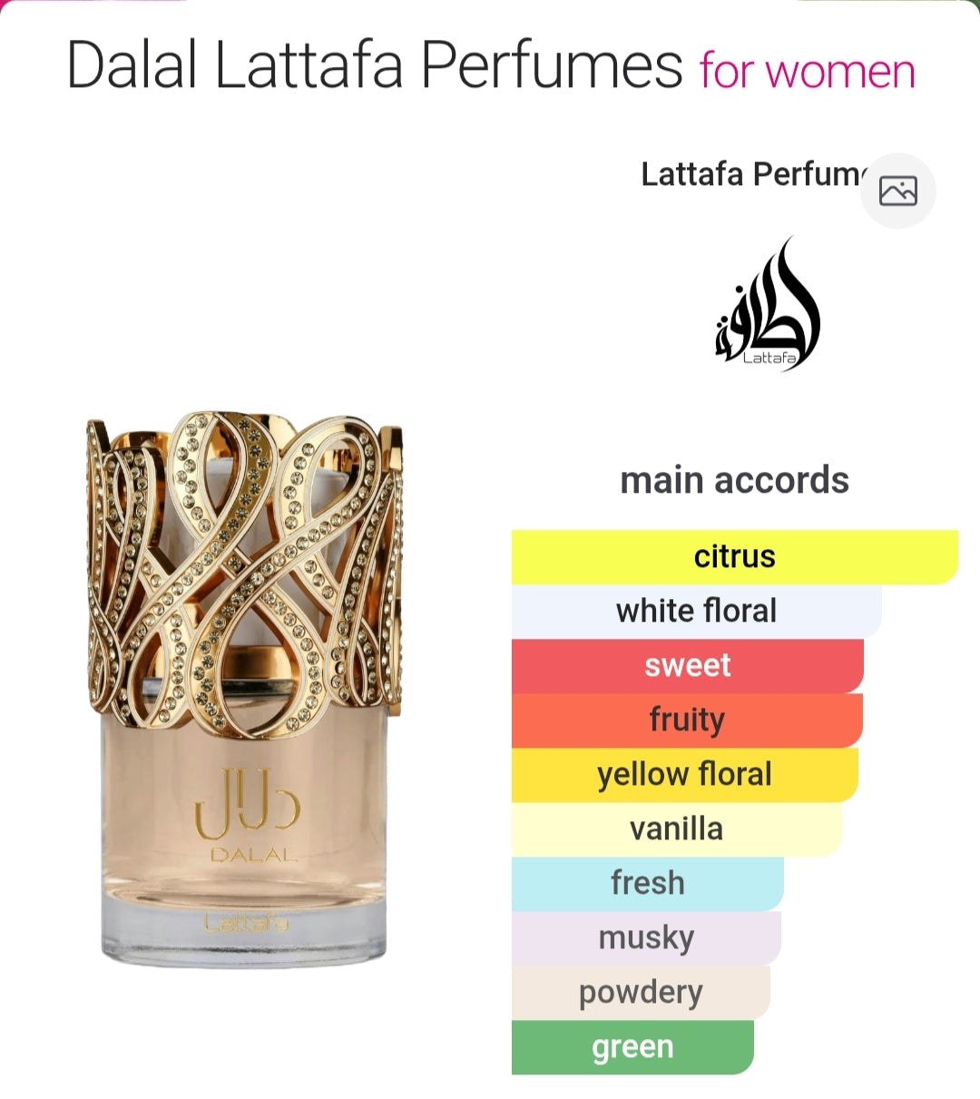 Dalal de Lattafa - luxurious Eau de parfum for women - 100 ML