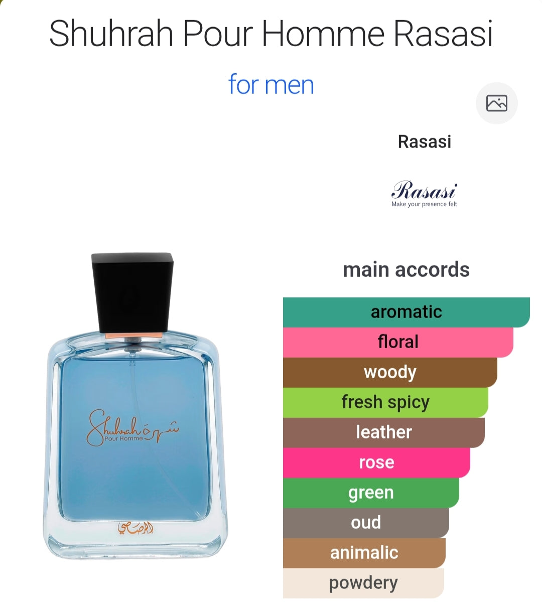 Rasasi Shuhrah Pour Homme 90 ML EDP for Men
