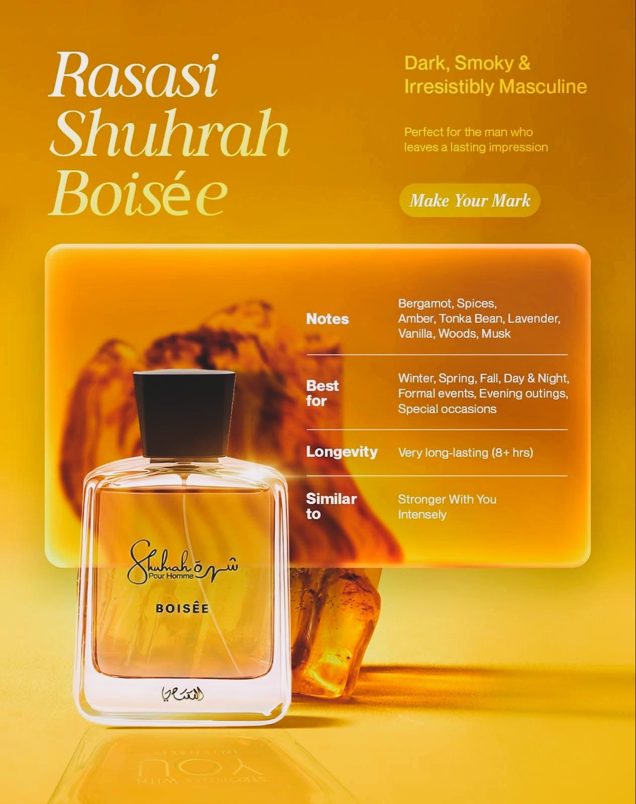 Shuhrah Boisée - Eau de parfum for men - Rasasi