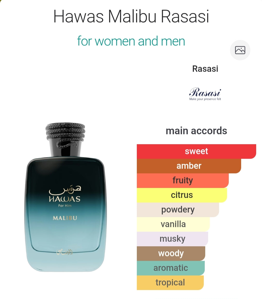 HAWAS MALIBU 100 ML EDP For Him By Rasasi